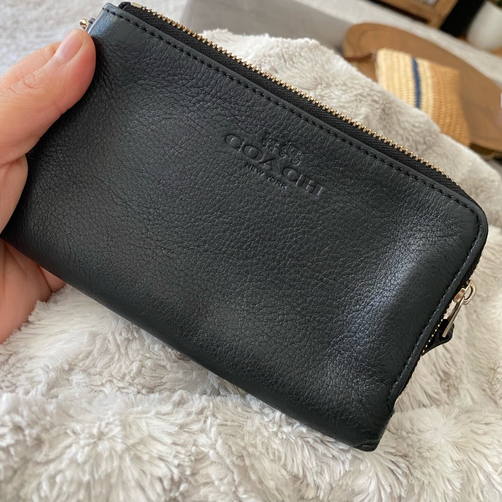 Coach leather wristlet.